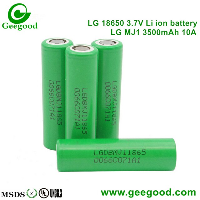 LG MJ1 3500mAh 10A high capacity high amp 18650 battery