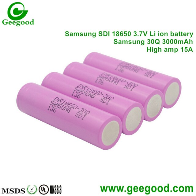Samsung INR18650-30Q 30QM 30Q 3000mAh 15A 18650 high amp power battery