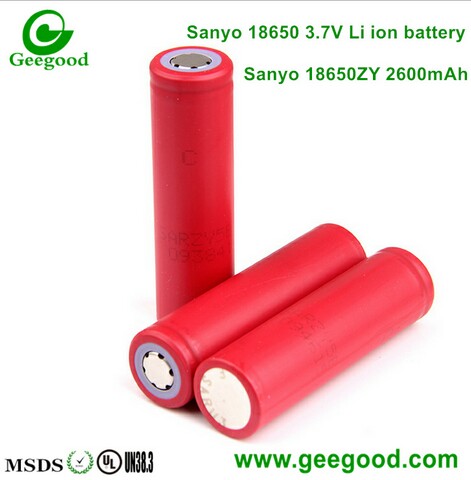 Sanyo 18650ZY 2600mAh 18650 3.7V lithium ion rechargeable battery