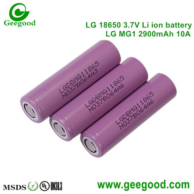 LG MG1 M29 M29S INR18650M29 INR18650M29S 18650 2900mAh 10A battery  LG MG1 M29 M29S 18650 2900mah 10A/5C ​ 3.7v  Li-ion battery