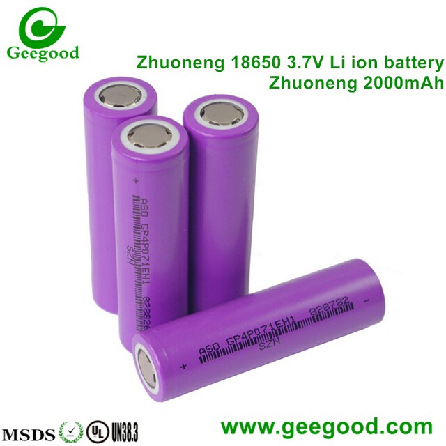 China Cheap Zhuoneng SZNS 18650 battery 2000mah 2200mAh 2600mAh 3000mAh