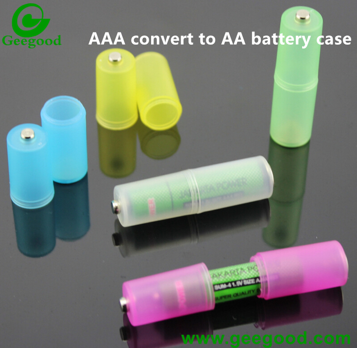 AAA battery convert to AA battery plastic protected case / battery converted case / battery plastic case