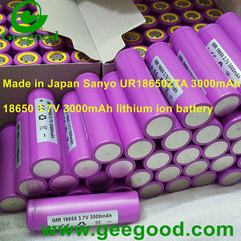 Sanyo UR18650ZTA 3000mAh 18650 3.7V Li ion rechargeable batteries