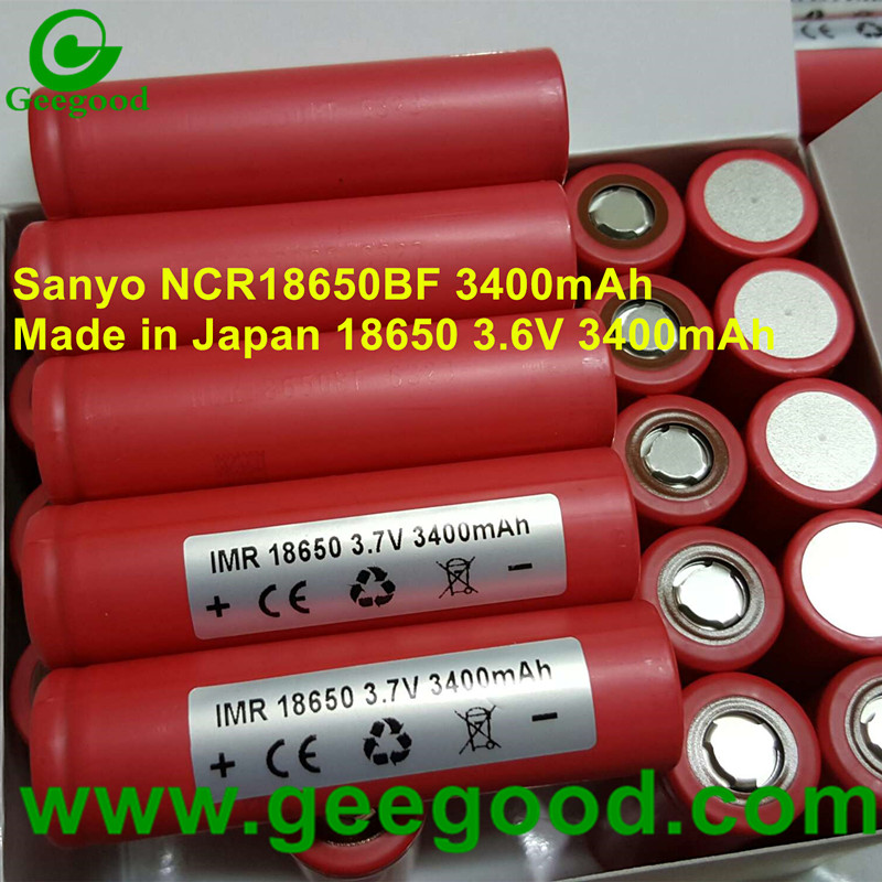 Japan Sanyo NCR18650BF 18650 BF 3400mAh high capacity 18650 lithium ion battery