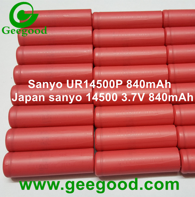 Sanyo UR14500P 840mAh 14500 3.7V 840mAh li ion battery