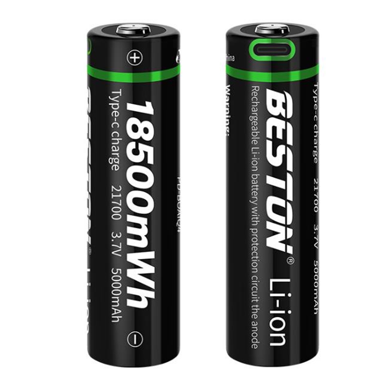USB Type-C battery 21700 3.6V 5000mAh 18500mWh USB battery