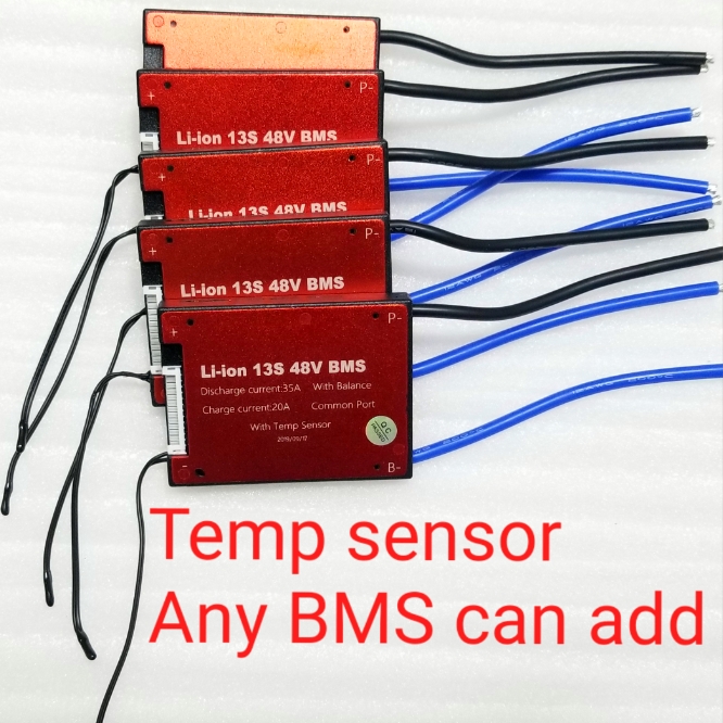 Battery BMS 13S 48V 35A over charge discharge protection auto balance BMS extra add temperature sensor