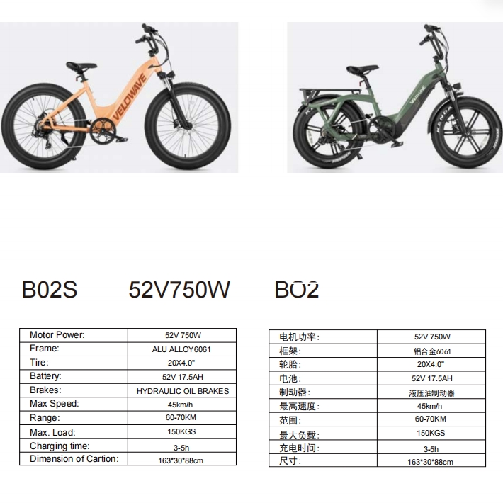 Electric bicycle E-bike B02S 52V 750W